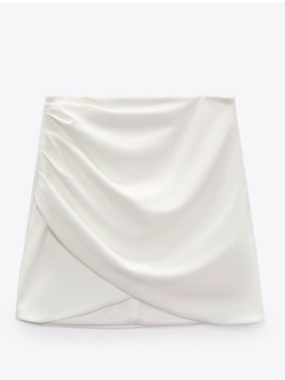 Women's Zara White Draped Mini Skirt